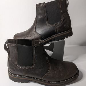 Timberland Men's Larchmont Dark Brown Leather Chelsea Boot 9706A Men's Size 9